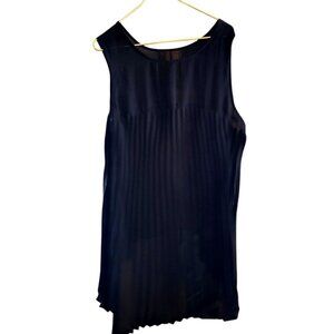 Melissa McCarthy Seven7 Black Sleeveless Pleated Top Size 2XL